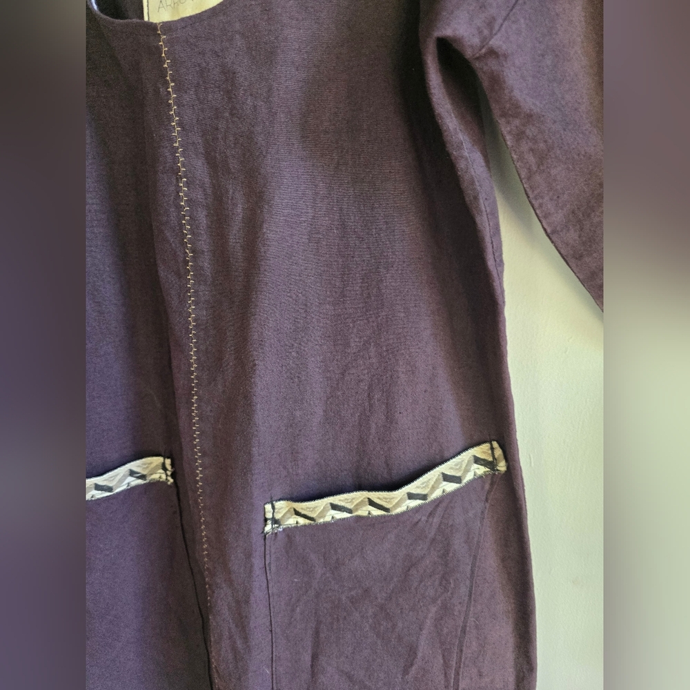 Arrowroot Purple Short Sleeve Dress with Patterned Pockets - Picture 5 of 5